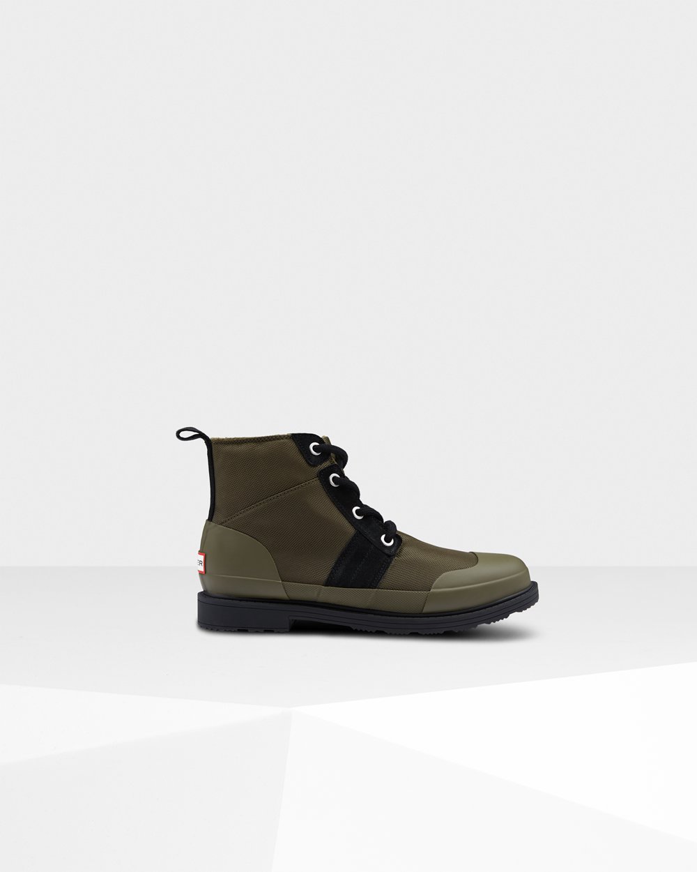 Men Hunter Original Insulated Ankle | Commando Boots Black/Olive | NZ-2316-TIAY